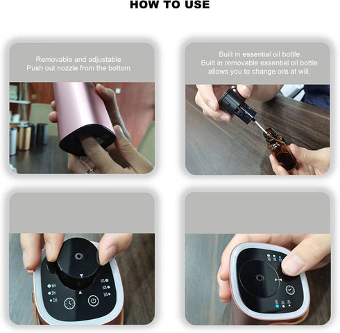 Portable Waterless Aromatherapy Machine, Intelligent Aromatherapy Diffuser, USB Charging Essential Oil Diffusers, Car