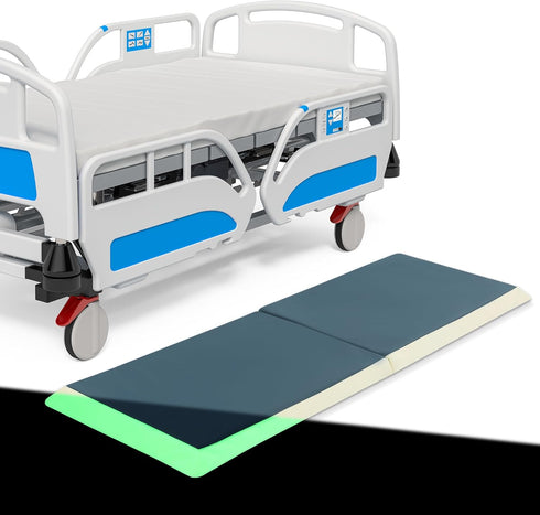 MABOZOO Fall Mat for Elderly with Glow-in-The-Dark Strips, 66"x24"x2" PU Leather Fall