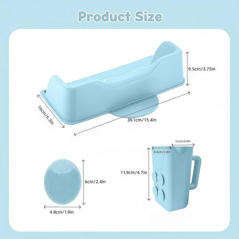 LEATOVOP Hair Washing Station for Kids, Portable Shampoo Bowl for Children, Toddlers, Teens, Silicone Shampoo Mat