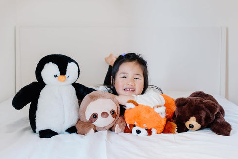 Snugglekid 11x20, Penguin Sensory Weighted Vibrating Pillow, Pressure Activated for Kids Adults, Pillow Animal, Calming