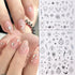 Laser Silver Nail Art Sticker Decal, Sun Moon Butterfly Design, 3D Self-Adhesive Nail Art Supplies, 6 Sheets