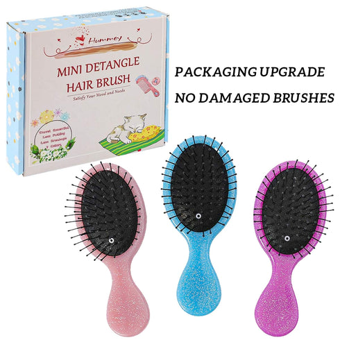 Toddler Detangler Hair Brush - Travel Detangling Brushes 3Pcs for Baby Kids, Best Gift for Curly Wet Dry Tangle