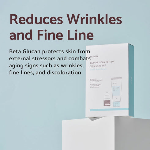 IUNIK Beta-Glucan Power Deep Moisture Serum and Facial Cream Kit - Intense Hydration for All Skin Types, Vegan
