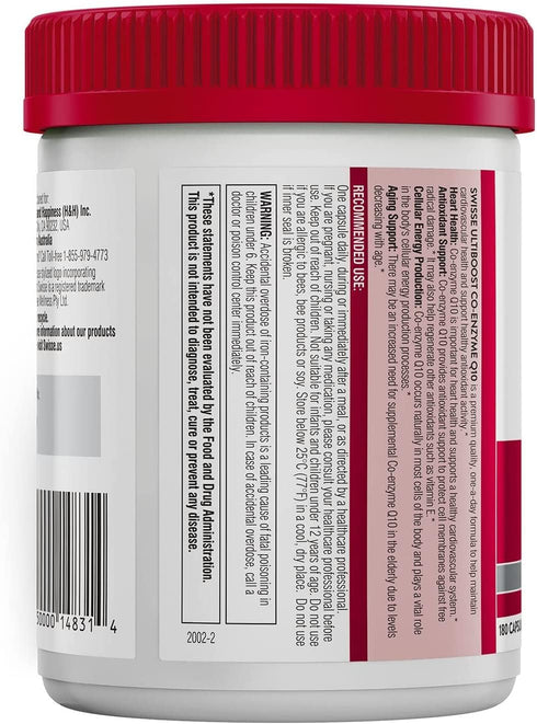 Swisse CoQ10 Supplement Co-Enzyme Q10 - 135 mg Coenzyme Q10 for Heart Health and Ubiquinol Cellular Energy Production -
