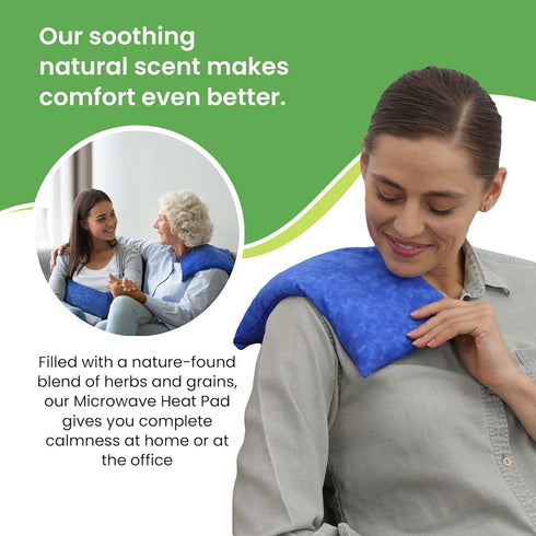 Nature Creation Reusable Microwave Heat Pad, Microwave Heating Pad for Neck & Shoulders, Cold Compress & Hot Pack, Blue