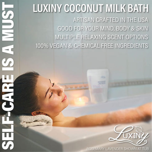 Vegan Milk Bath Soak, Moisturizing Coconut Milk Powder & Sweet Almond Oil for Relaxing Soak, 8 oz.