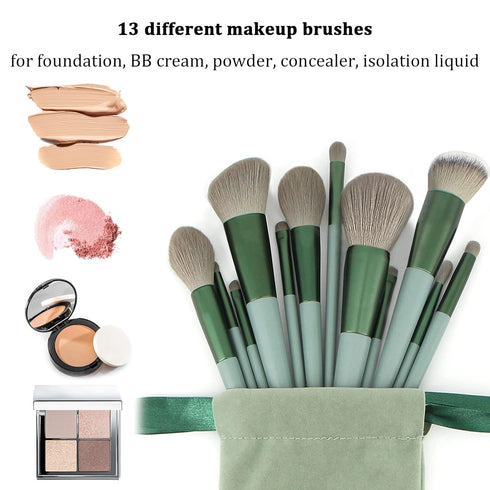 Koccido 22 Pcs Makeup Brushes Kit, Foundation and Eyeshadow Brush Set, Green