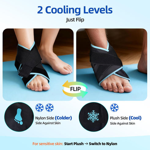 Pack 1 Pack Comfytemp Ankle Ice Wrap for Plantar Fasciitis Relief, Foot Support Brace for Sprain, Cold Bag for Injury