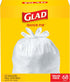 Glad Trash Bags, 13 Gallon Tall Kitchen Quick-Tie Garbage Bags, 68 Count, White, Pack May Vary