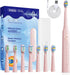 YUNCHI Electric Toothbrush Pink, Battery Toothbrush for Adults, Rechargeable Toothbrushs-8 Brush Heads,