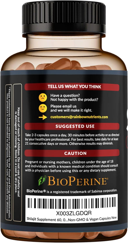 Pure Himalayan Shilajit Capsules Supplement, 120 Pills - 60,000mg+ Absorption Enhancer with 85+ Trace Minerals