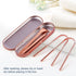 MORGLES Copper Tongue Scraper, 4Pcs Medical Grade Tongue Scrapers with Case for Adults & Kids, Gold