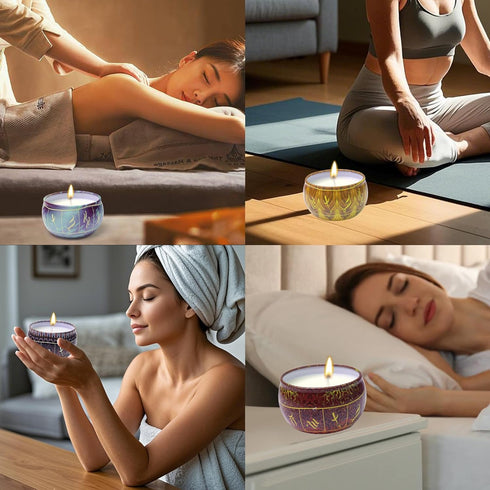 HOFOGOTOWIN Set, 12 Pack Set Zodiac Scented Candles Gifts Soy Wax Travel Aromatherapy Candles with Essential Oils