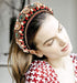 Padded Rhinestone Headband, Bejewelled Crystal Velvet Wide Hairband Party Headwear for Women Girls (Big Rhinestone)