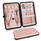 ZIZZON Manicure Set 18 in 1 Professional Pedicure Kit, Nail Scissors Grooming Kit with Leather Travel Case Pink