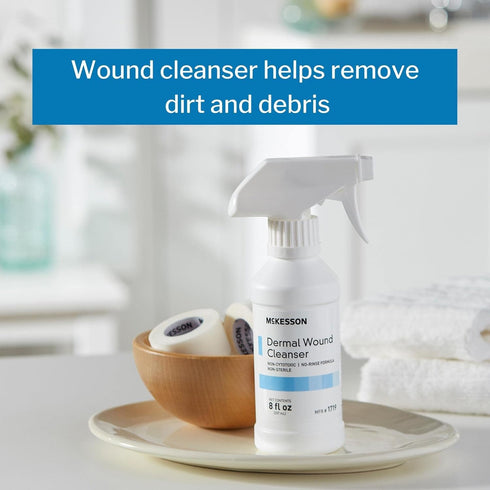 McKesson Dermal Wound Care Cleanser Spray, 8 oz First Aid Wash for Minor Injuries, Cuts, Burns