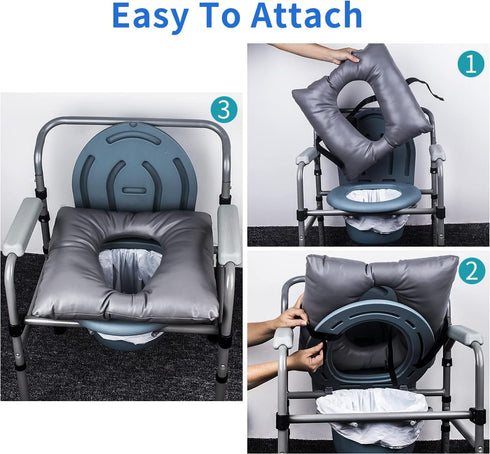 MINIVON Commode Commode Commode 17" 17" Bedside Cushion, Universal Fit, Seat Cushion for Elderly, Soft Seat Pad Cover