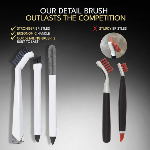 The Crown Choice Small Cleaning Brush Set: 3pcs Household Cleaning Brushes for Bathroom, Shower, Tile & Kitchen
