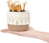 Mkono Macrame Makeup Brush Holder, Organizer Comb Brushes Mini Storage Basket Set of 2, Boho Decor Baskets, Yellow and