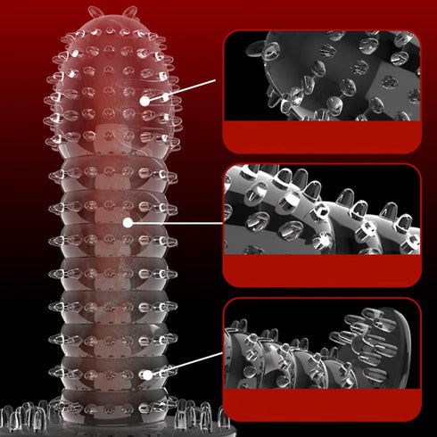 MENABLE Penis Sleeve Cock Sleeve Adult Sex Toys for Men, Transparent Penis Extender Girth Extension Enhancer