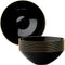 DecorLine Curve Collection Black with Gold Rim Soup Bowl Set, 16 oz. (10-Pack) – Premium Quality Material & Stylish Modern Design, Ideal for Family & Gatherings by Decorline
