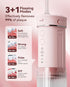 Travel Water Flosser, Portable Water Flosser, Mini Oral Irrigator, Telescopic Water Tank with 5 Nozzles, IPX7