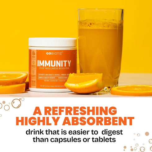 Immune Immunity B12 GOBIOTIX Vitamin C - Defense Support Supplement - Powder Wellness Booster - Vegan Superfood