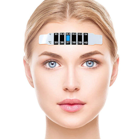 Misaso 30 Pack Reusable Forehead Thermometer Strips - Adhesive & Easy to Carry