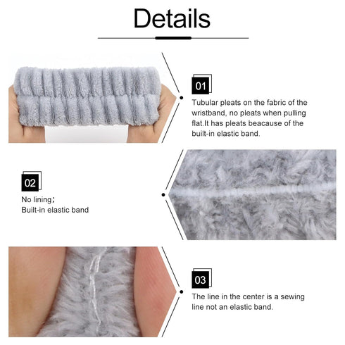 WHAVEL 6PCS Spa Headband & Wristband Set - Face Wash Headband & Makeup Skincare Headbands for Washing Face
