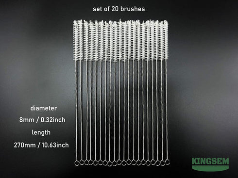 KINGSEM 20PCS 8mm-10.6 inch Straw Cleaner Brush kit, Straw Brush of for Water Bottle Sippy Cup with Straw, Glass