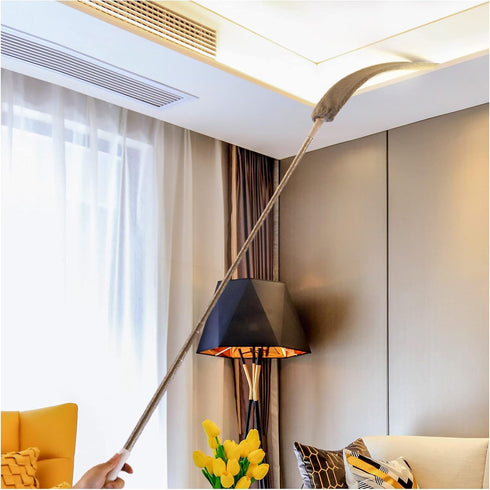 Retractable Gap Dust Cleaner, Microfiber Hand Duster with 2 Washable Dusting Cloths for Under Appliances