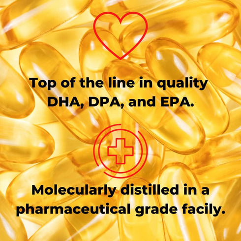 EZ Omega-3 Atlantic Menhaden Fish Oil Supplement 2000 mg, Burpless, EPA+ DHA + DPA, 180 Softgels Made in USA
