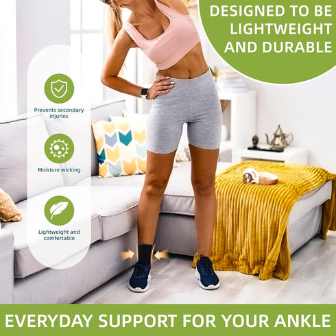 NeoTech Care Ankle Support Sleeve, Open Heel, Light, Elastic & Breathable, Medium Compression, Black, Size M