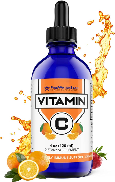 FWS Liquid Vitamin C Drops - Bioactive Vitamin C Liquid Supplement for Adults and Kids, Organic, Non-GMO