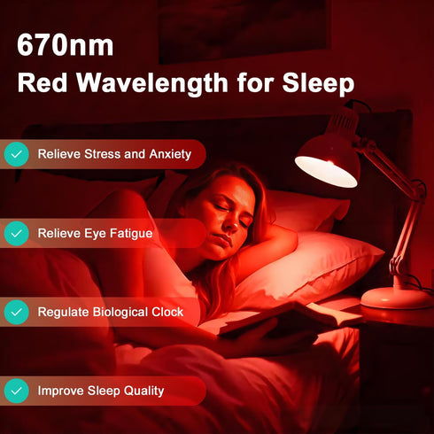 Verbeeck 670nm Bulb,6 Pack 9W E26 A19 Bulb,Dimmable,Melatonin Red Light Red Light Sleep Therapy Promoting,Healthy Sleep