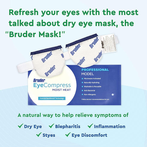 Bruder Microwave Activated Moist Heat Eye Compress for Fast Acting Relief of Dry Eye and Other Eye Irritation