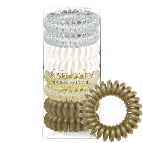 Kitsch Spiral Hair Ties for Women, No Crease Hair Tie, 8 pcs in Blonde