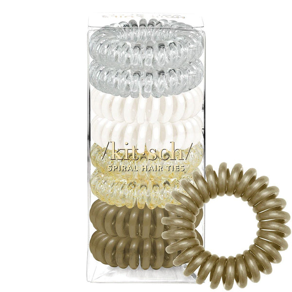 Kitsch Spiral Hair Ties for Women, No Crease Hair Tie, 8 pcs in Blonde