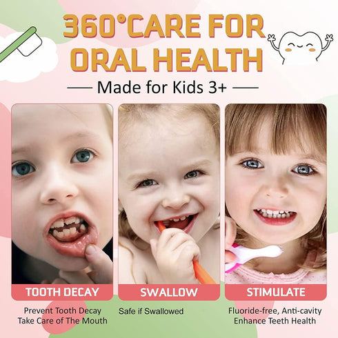 Foam Toothpaste for Kids with Fruit Flavor, Toddler Foam Toothpaste for U Shaped Toothbrush, 4 Pack