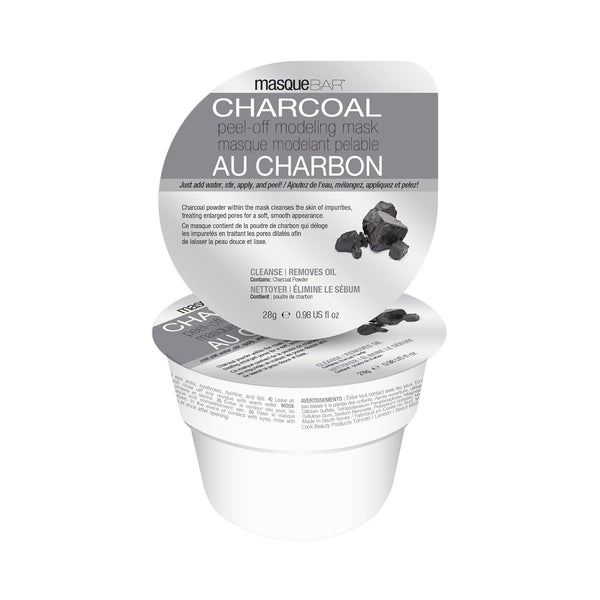 Masque Bar Charcoal Peel-Off Modeling Mask - For Acne, Oily Skin, & Blackheads, Facial Pore Refiner