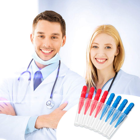 150 Pieces Interdental Brush Toothpick, Oral Interdental Brush Flosser Cleaners, Red, Blue, 0.1 Inch