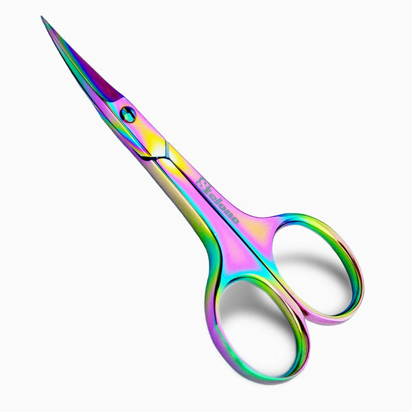 Professional Grooming Scissors, Small Curved Stainless Steel Eyebrow Scissors for Women