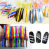 Nail Art Striping Tape Lines Kit, 36 pcs 1mm 2mm 3mm Nail Tape Strips for Design DIY, Silver Nails