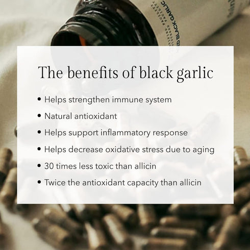 Think Remedy 60 Aged Black Garlic Capsules - Garlic Pills - Less Odor - Capsules - Allium Sativum Supplement - More