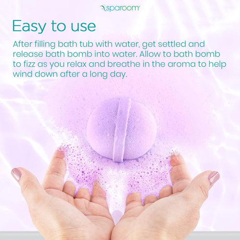 SpaRoom Soothe and Relax Handmade Natural Essential Oil Aromatherapy Bath Bombs, Set of 3, Lavender, Eucalyptus,