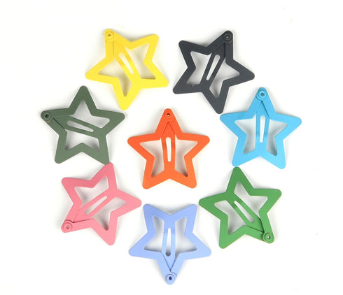 Star Hair Clips for Girls, 50 Pcs No Slip Metal Fashion Hair Snap Barrettes for Kids Teens Women