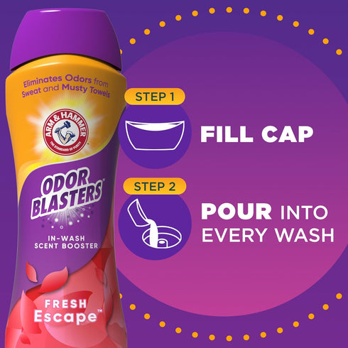 HAMMER 24 Oz ARM & Odor Blasters In-Wash Scent Booster, Laundry Scent Booster Fresh Escape scent