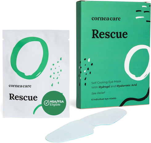 Rescue Hydrogel Self Cooling Compresses | Eye Cooling Pads | Patches & Masks for Puffy Eyes | 6 Count | FSA & HSA