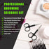 Small Facial Hair Grooming Scissors for Men Women - 2PCS Black Eyebrow, Nose Hair, Mustache, Beard Trimming Kit