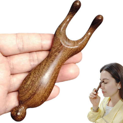 KINTEGOOD Sandalwood Nose Gua Sha Tool, Natural Wooden Multifunctional Meridians Acupoint Massage Tool
